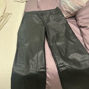 Kut from the Kloth Black Faux Leather Flared Pants
